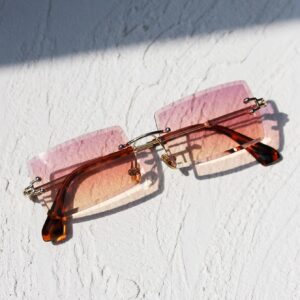 Rimless Fashion Glasses With Case